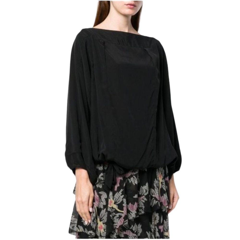 Isabel Marant Etoile Leyland Blouse Top Bateau Neck in Black